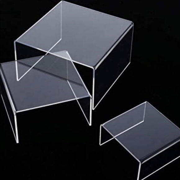 Storage & Organization Set Of 3 Clear Risers 3 Different Sizes Poshmark
